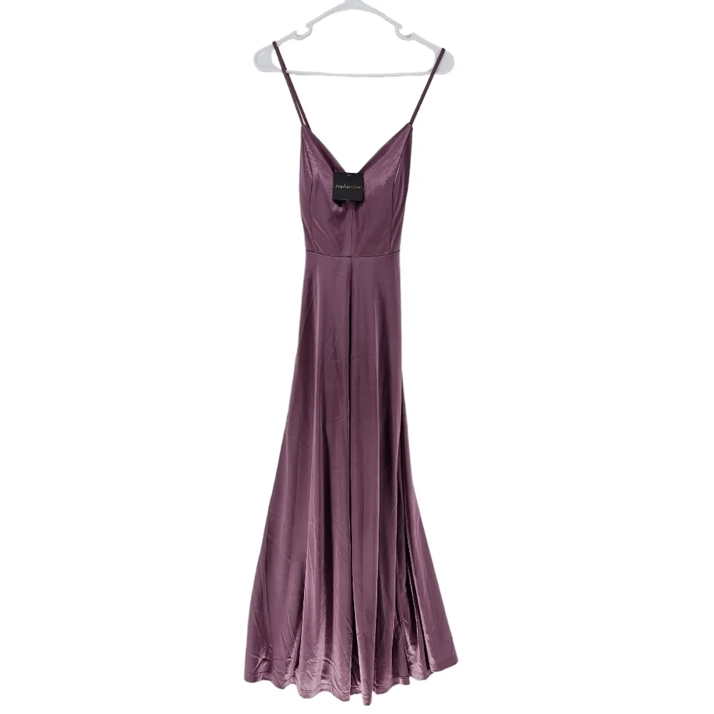 Sophia Rose Women's Spaghetti Strap Long Prom Dress  - M